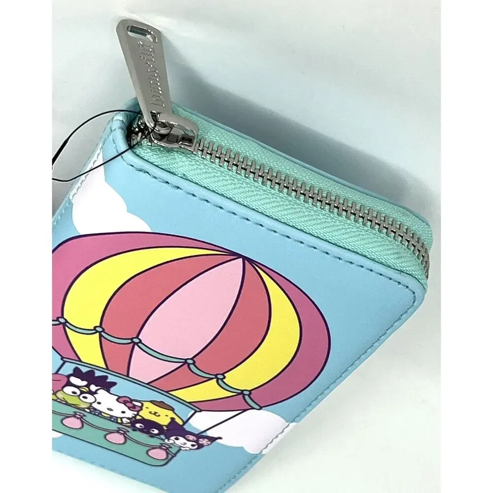 Loungefly Hello Kitty Friends Hot Air Balloon Zip Around Wallet Badtz Maru NWT